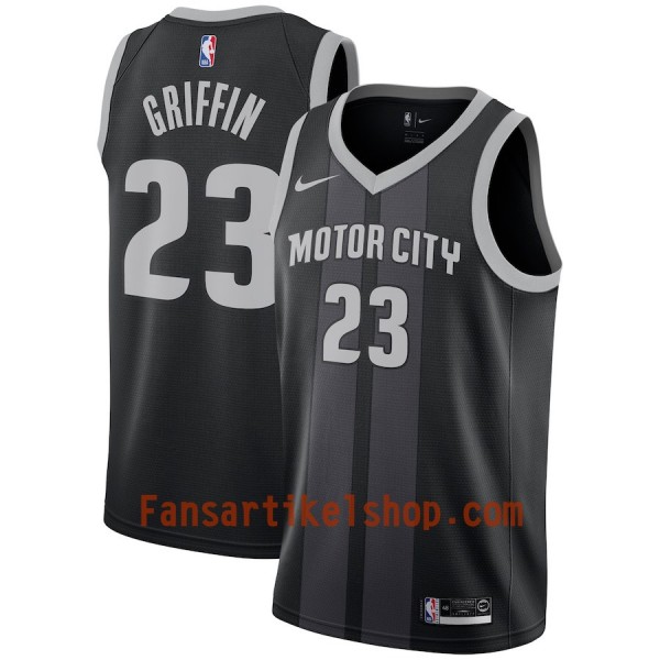 Detroit Pistons Trikot Blake Griffin 23 2018-19 Nike City Edition Schwarz Blau Swingman - Herren Detroit Pistons Trikot Blake Griffin 23 2018-19 Nike City Edition Schwarz Blau Swingman - Herren